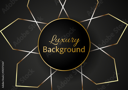 Abstract shape dark and golden glittering lines color luxury background. elegant modern background.