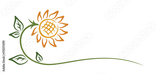 The symbol of a stylized sunflower. 