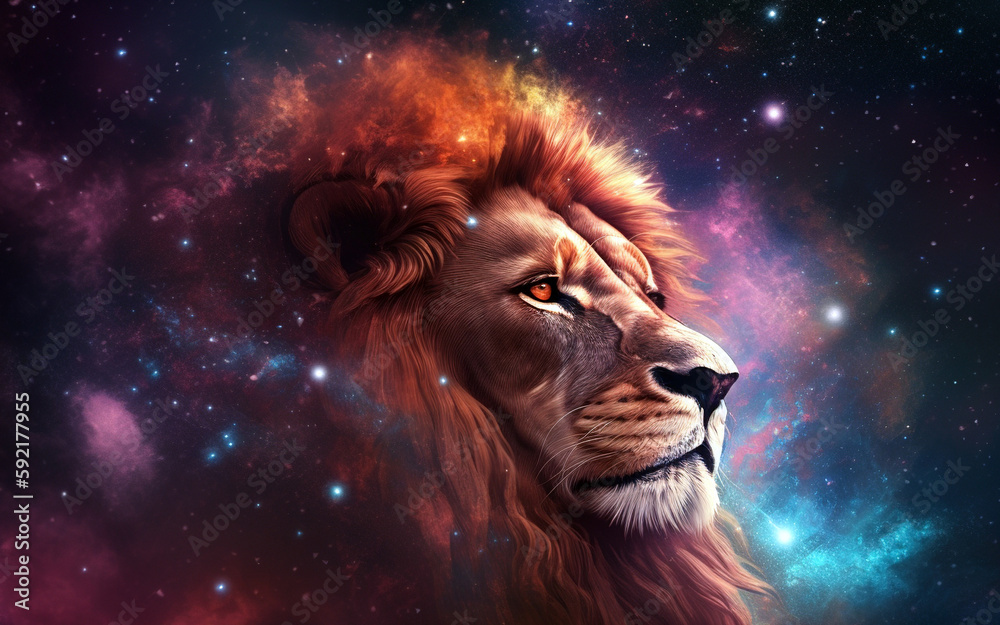 Naklejka premium Leo astrological zodiac sign symbol animal