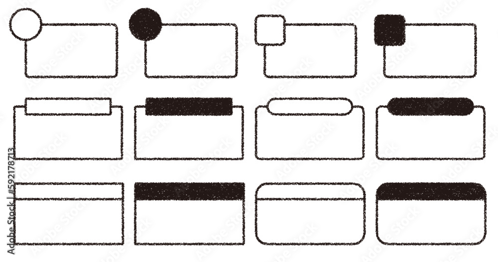 Obraz premium クレヨン素材 デザインフレームセット