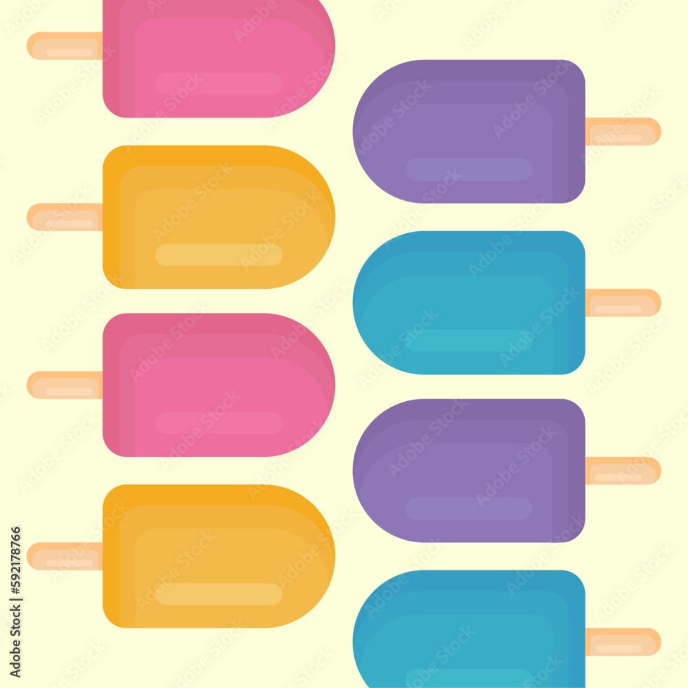 Pattern pink, yellow, blue, violet fruit ice Pattern pink, yellow, blue, violet fruit ice