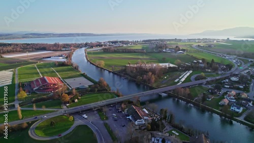 Canton Seeland Gals Switzerland residential layout aerial