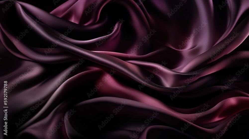 Obraz premium Abstract black purple magenta background. Silk satin. Plum color. Gradient. Dark elegant background with space for design