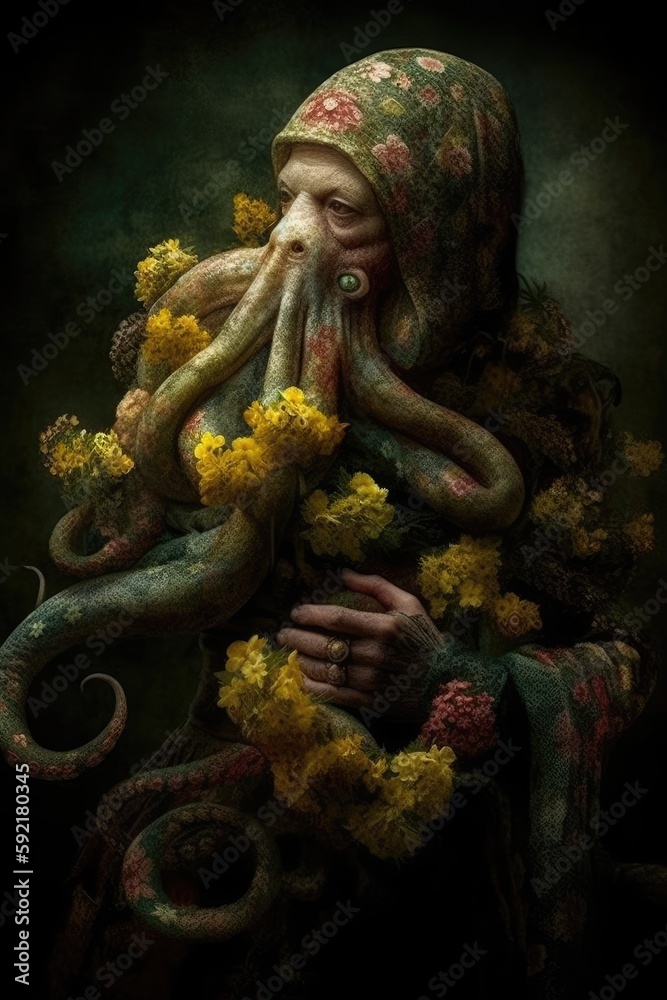 Octopus and woman mix fantasy Octopus and woman mix fantasy