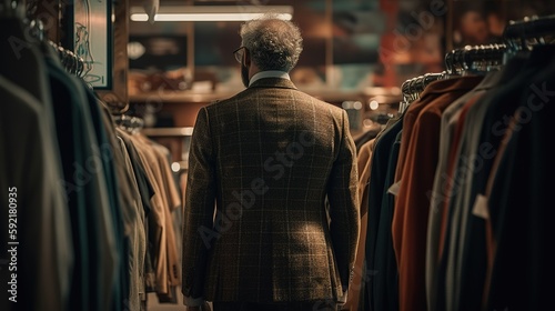 Business Suit Shopping in a Department Store. Generative ai