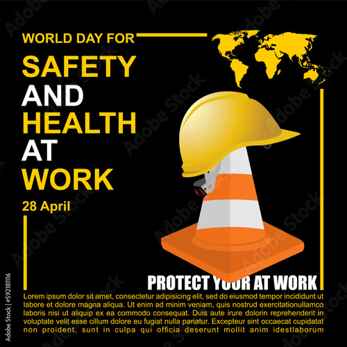 World day for safety and health at work, poster and banner