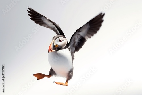 a flying puffin © Roland