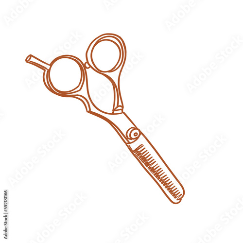 self care things_element_hand drawing style_transparent background_hair scissors 
