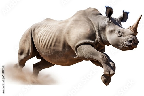 Wallpaper Mural rhino isolated on white background