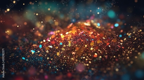 Sparkling Luxury: Glitter, Bokeh Sparkles, and Particles. Generative AI © _veiksme_