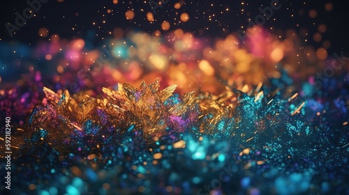 Sparkling Luxury: Glitter, Bokeh Sparkles, and Particles. Generative AI