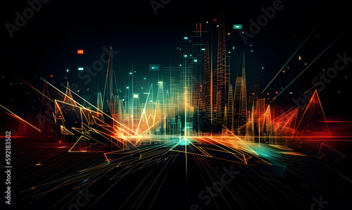 abstract background with glowing lines