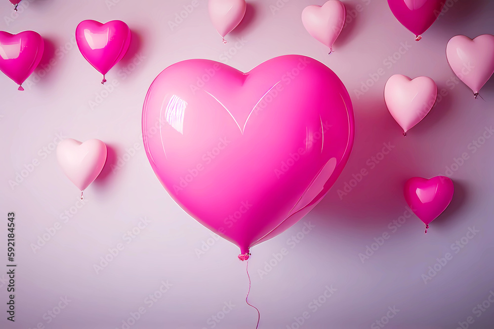 Festive pink balloons background. Generative ai. Festive pink balloons background. Generative ai.