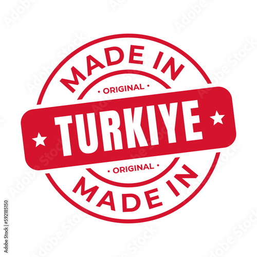 Made In Turkiye Stamp Logo Icon Symbol Design. Seal National Original Product Badge. Vector Illustration