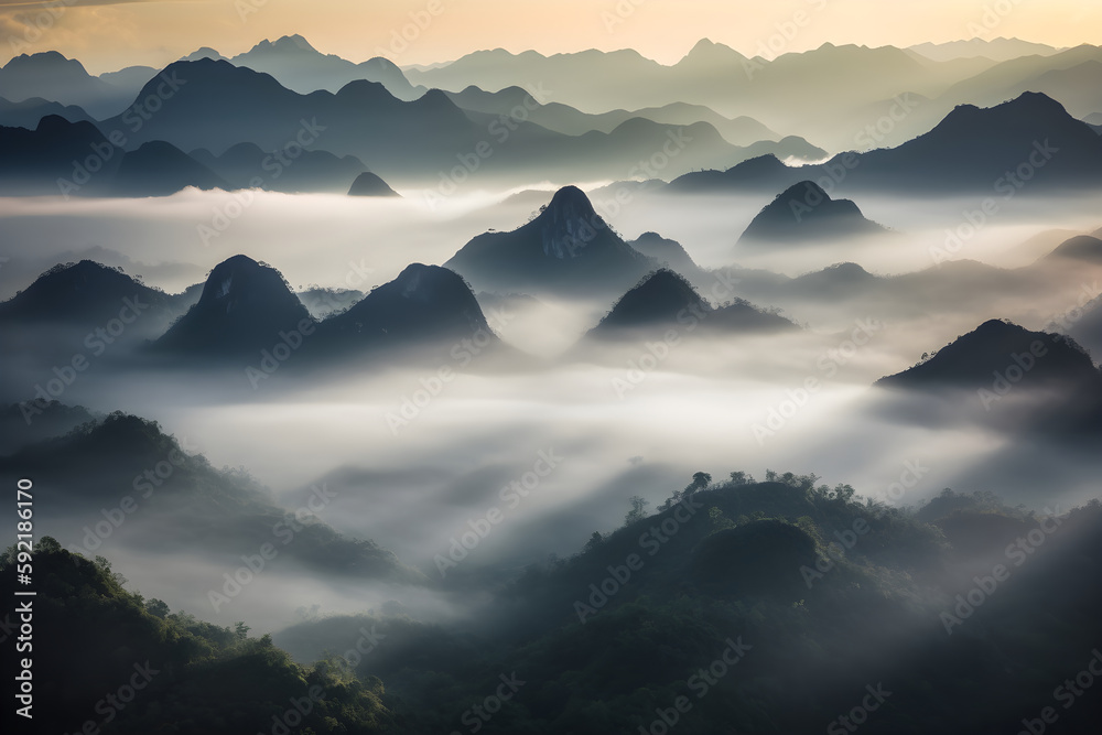 Fototapeta premium fog mountains