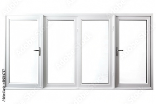 Isolated UPVC Double Glazed Door and Window on White Background, Generated by AI
