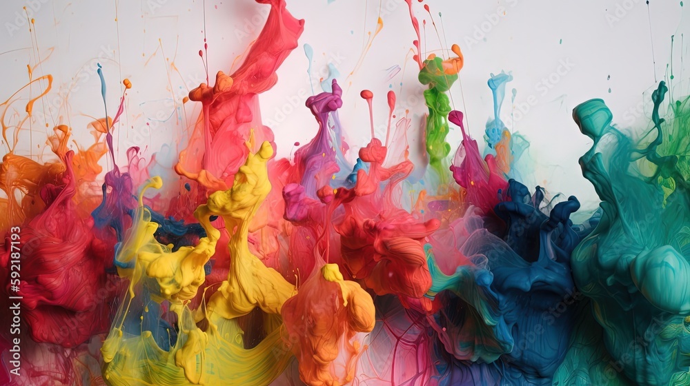 illustration abstract design color drop splash , Generative Ai