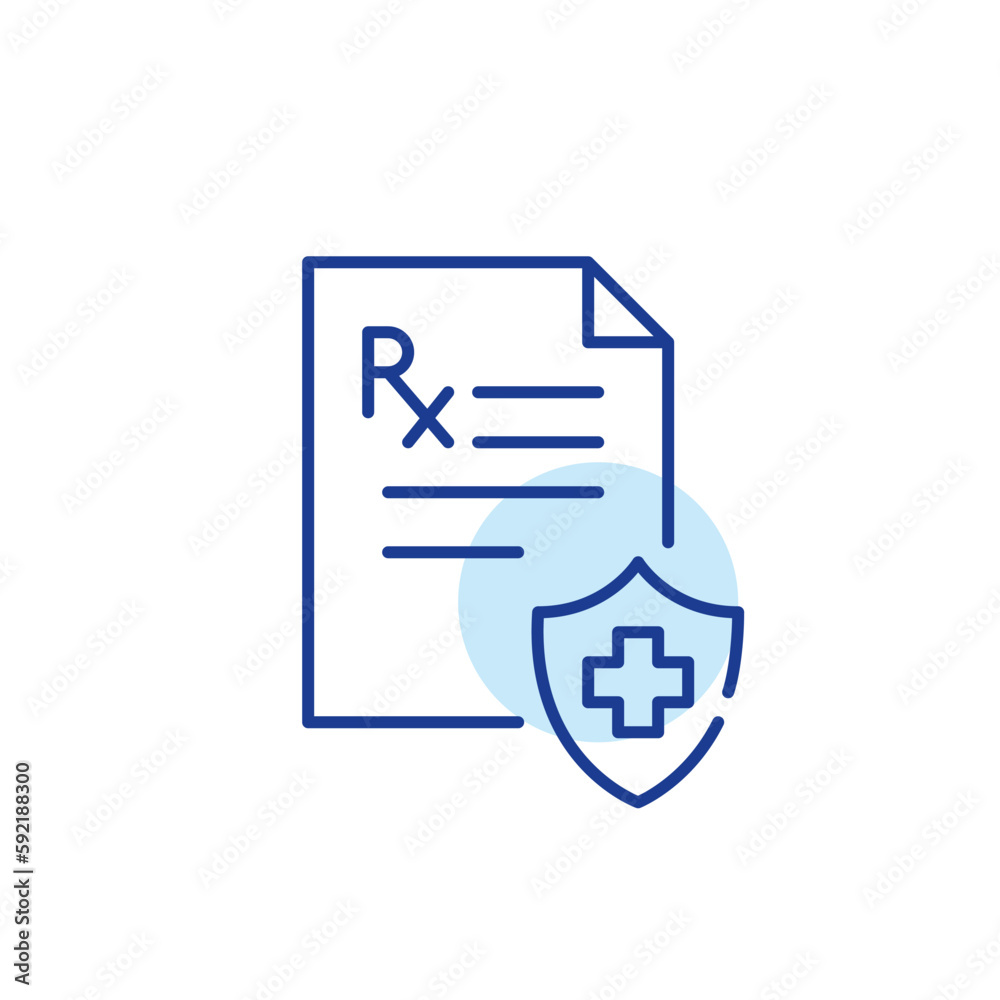 Prescription medications covered by healthcare plan. Pixel perfect, editable stroke icon Prescription medications covered by healthcare plan. Pixel perfect, editable stroke icon