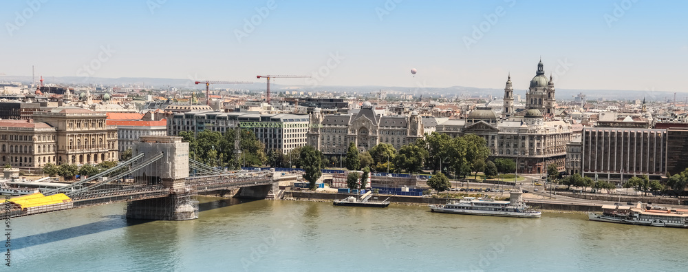 View of the city of Budapest on a sunny summer day.Panorama. View of the city of Budapest on a sunny summer day.Panorama.