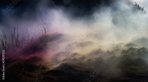 colourful smoke and fog texture background created with Generative AI