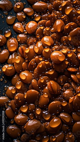 Fresh bunch of Lentils seamless background, adorned with glistening droplets of water