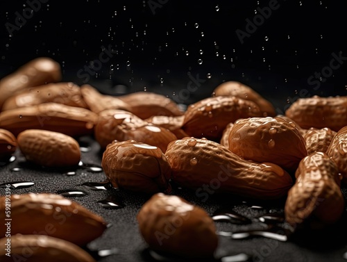 Wallpaper Mural Fresh bunch of Peanuts seamless background, adorned with glistening droplets of water Torontodigital.ca