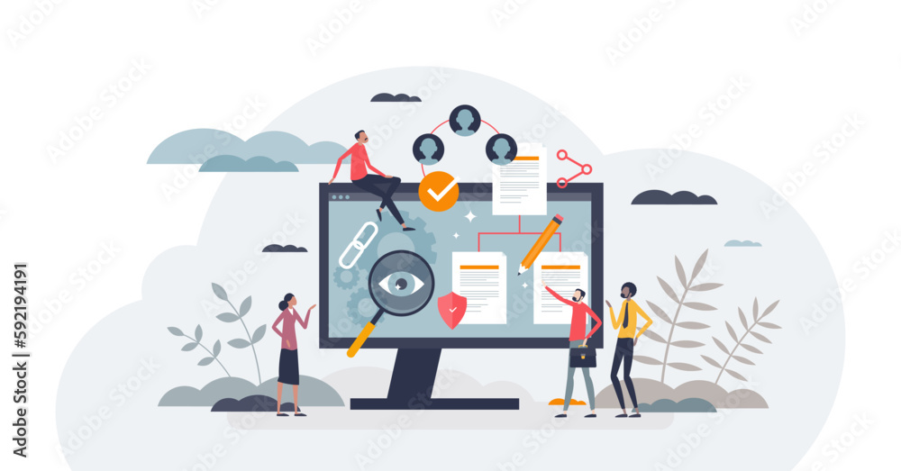 Contract management software as computer app programs tiny person concept, transparent background. Electric and digital information files storage and manage system. Contract management software as computer app programs tiny person concept, transparent background. Electric and digital information files storage and manage system.