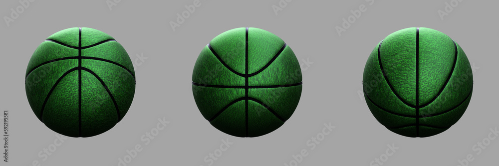 Fototapeta premium 3d model of a basketball in different positions