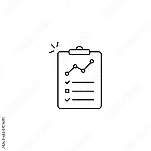 thin line economic performance report. flat lineart trend modern simple stroke logotype graphic art design isolated on white. concept of linear sheet with finance quality information or risk control