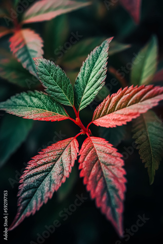 Close-up of christmas tree plant leaves. Generative AI © nadunprabodana