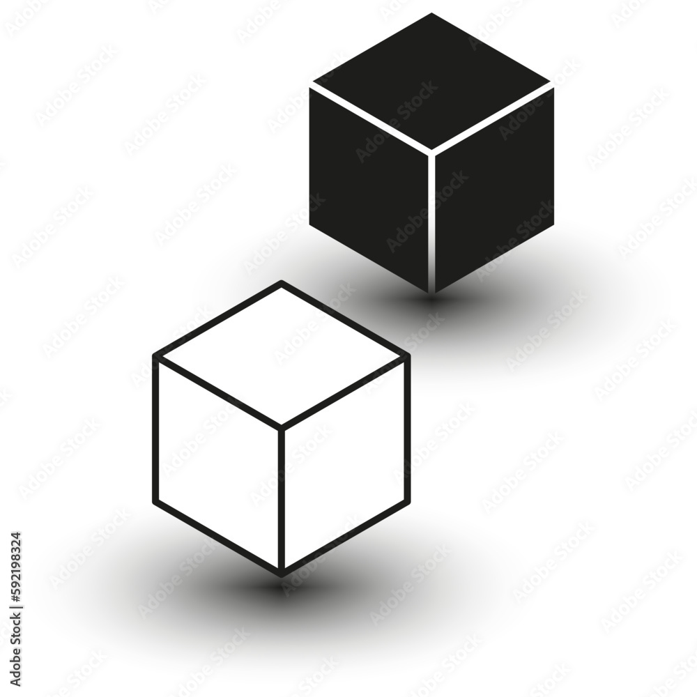 black white cubes on white background for game design. Vector illustration. black white cubes on white background for game design. Vector illustration.