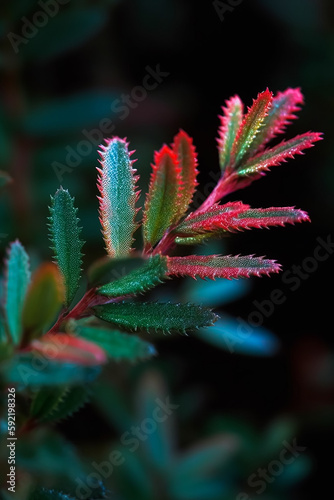 Close-up of christmas tree plant leaves. Generative AI