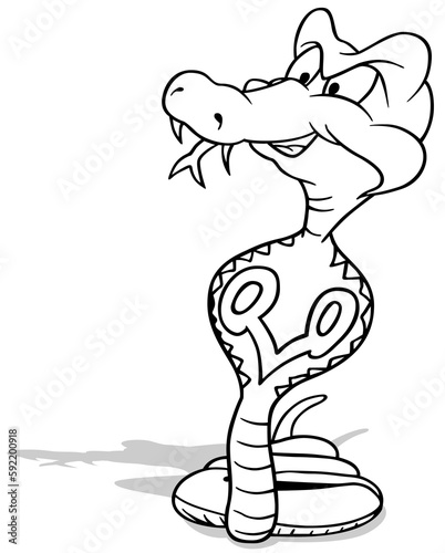 Drawing of An Erect Cobra