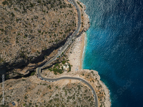 Fototapeta Naklejka Na Ścianę i Meble -  Kaputas Beach Drone Photo, Kas Kalkan, Antalya Turkiye
