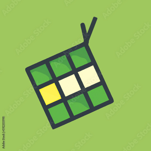 some animated images of typical Indonesian food ketupat