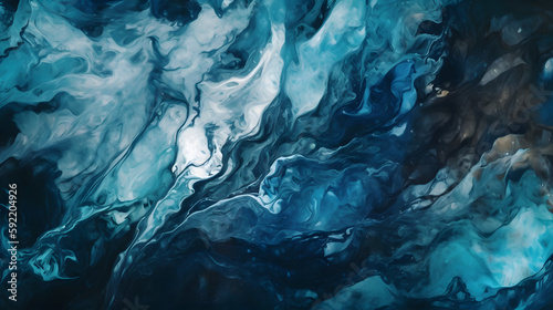 Creative Blue Marble: Beautiful Abstract Paint with Marbleized Effect Background