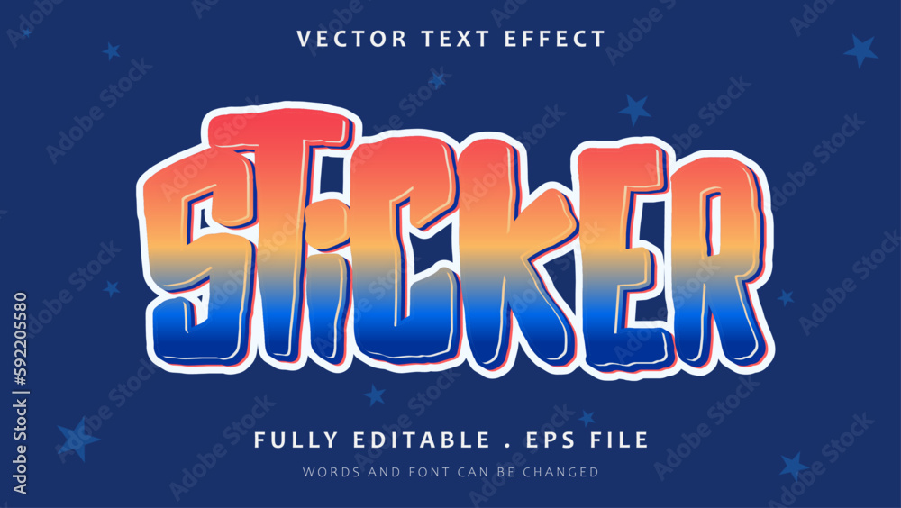 Colorful Sticker Editable Text Effect Design Template