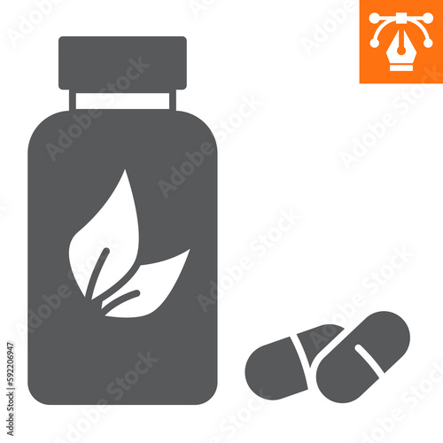 Supplements solid icon, glyph style icon for web site or mobile app, nutrition and tablet, vitamin vector illustration, vector graphics with editable strokes.