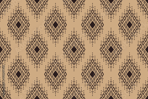 Nature vintages cross stitch traditional ethnic pattern paisley flower Ikat background abstract Aztec African Indonesian Indian seamless pattern for fabric print cloth dress carpet curtains and sarong