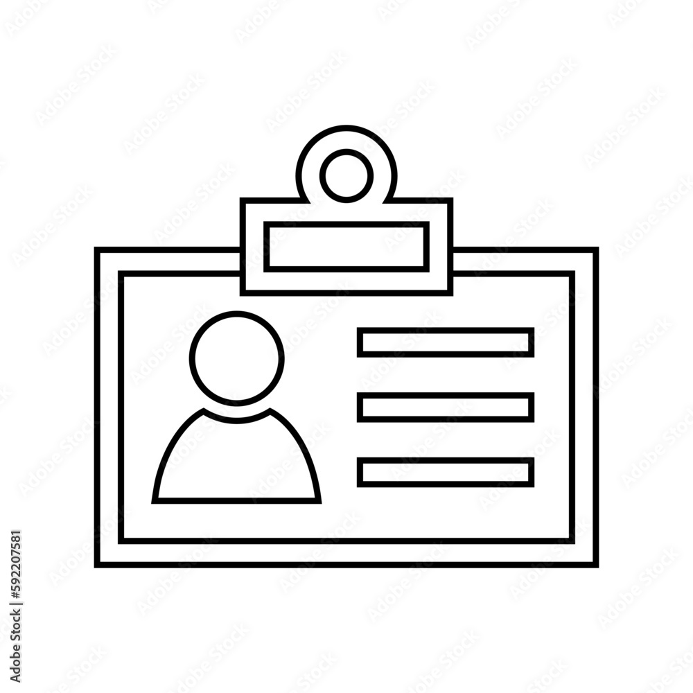 Fototapeta premium Id card icon vector. Identity tag vector illustration symbol. Driver licence logo.