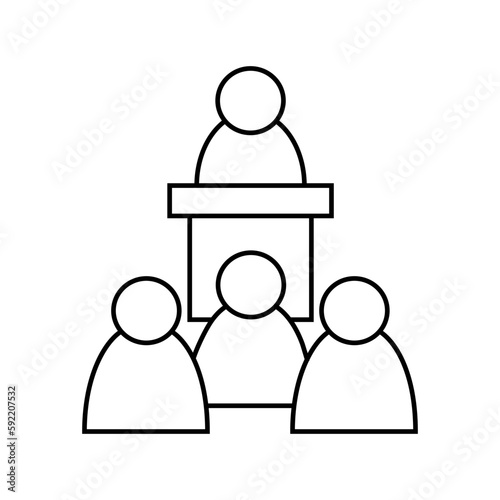 Speaker icon vector. Tribune illustration sign. Speech symbol. Performance logo.