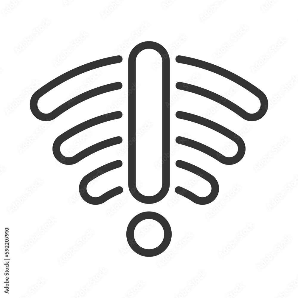No connection pixel perfect linear icon. Check router and