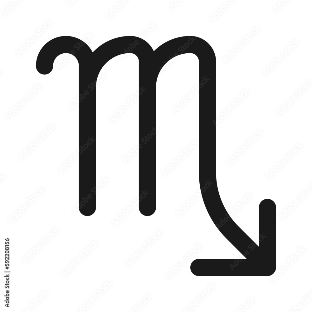 Scorpio pixel perfect minimalistic linear icon. Zodiac element. Astrology scorpion. Personality type. Thin line illustration. Contour symbol. Vector outline drawing. Editable stroke. Arial font used Scorpio pixel perfect minimalistic linear icon. Zodiac element. Astrology scorpion. Personality type. Thin line illustration. Contour symbol. Vector outline drawing. Editable stroke. Arial font used