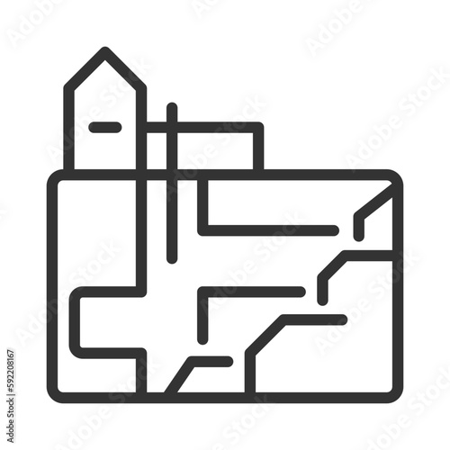 Underground mining pixel perfect linear icon. Heavy industry. Excavation and extraction of ore, minerals. Coal mining. Thin line illustration. Contour symbol. Vector outline drawing. Editable stroke