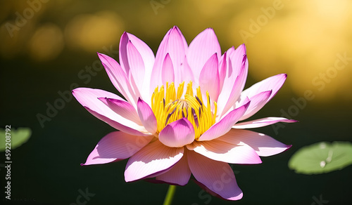 Closeup of amazing waterlily flower wich flowering in pond
