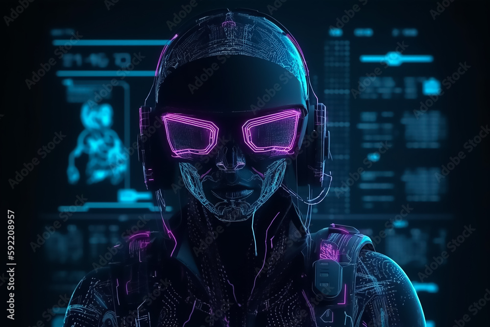 Futuristic AI Robotic and cyber security Futuristic AI Robotic and cyber security