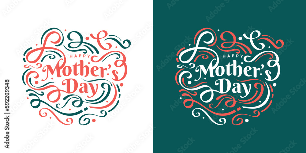 Happy Mother's Day Typography. Can be Used for Greeting Card, Poster, Banner, or T Shirt Design Happy Mother's Day Typography. Can be Used for Greeting Card, Poster, Banner, or T Shirt Design
