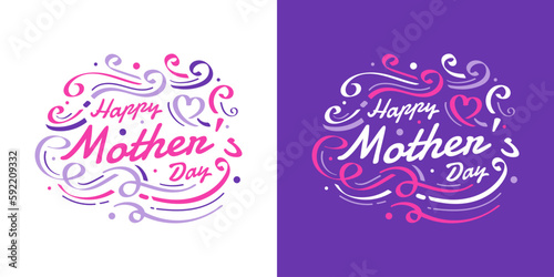 Happy Mother's Day Lettering. Mother Day Typography, Can be Used for Greeting Card, Poster, Banner, or T Shirt Design