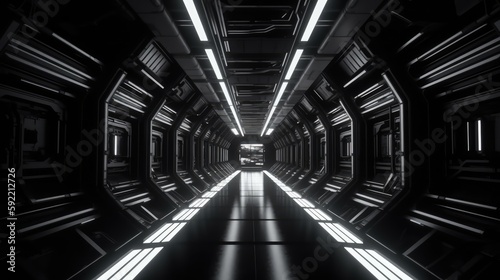 Scifi futuristic hallway  amde with generated ai