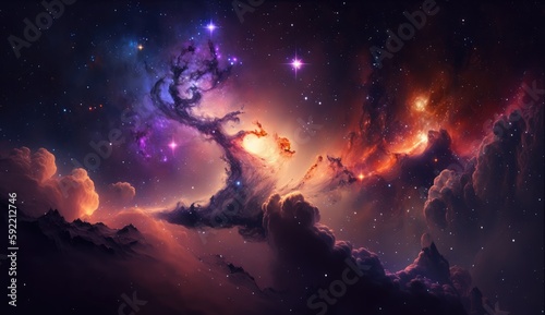 Beautiful nebula in outer space made with generated ai
